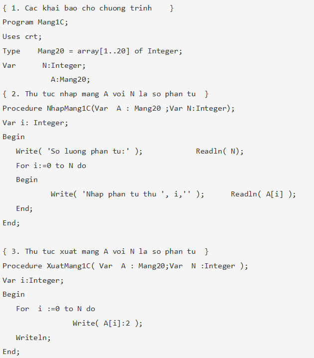 Vi T Ch Ng Tr Nh T Nh T Ng C C Ph N T Trong M Ng Pascal I H C