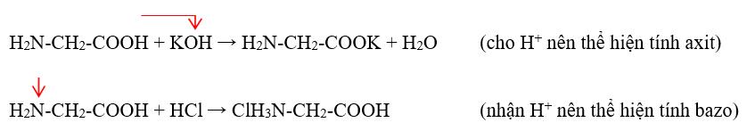 Để chứng minh aminoaxit là hợp chất lưỡng tính ta có thể dùng phản ứng của chất này lần lượt với