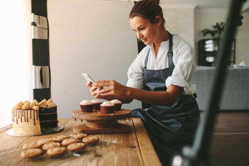 She gave up her job as an event manager to become a self-employed baker