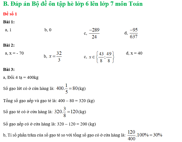 Bài tập ôn hè lớp 6 lên lớp 7 môn Toán hay nhất (ảnh 5)