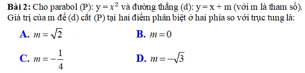 Bài tập về Parabol và đường thẳng lớp 9 (Có đáp án) (ảnh 4)