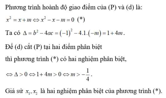 Bài tập về Parabol và đường thẳng lớp 9 (Có đáp án) (ảnh 5)