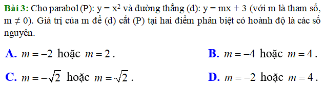 Bài tập về Parabol và đường thẳng lớp 9 (Có đáp án) (ảnh 7)