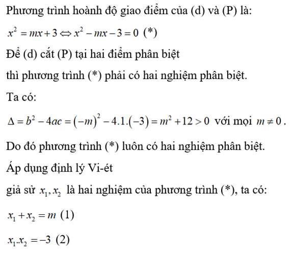 Bài tập về Parabol và đường thẳng lớp 9 (Có đáp án) (ảnh 8)