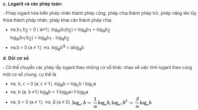 Bảng công thức logarit đầy đủ nhất (ảnh 4)