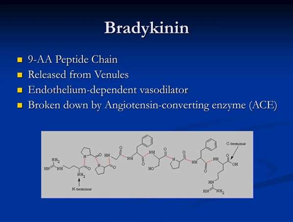 Bradykinin có tác dụng giảm huyết áp