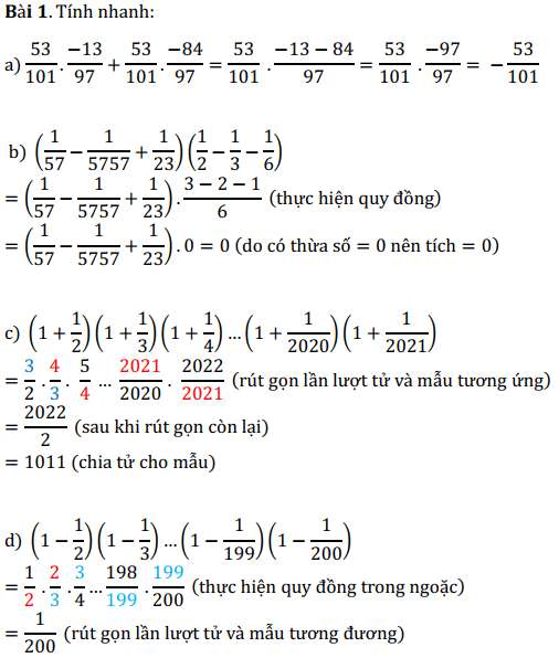 Các bài toán tính nhanh nâng cao lớp 6 hay nhất (ảnh 3)