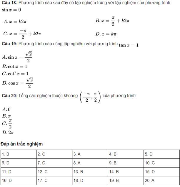 Các dạng bài tập phương trình lượng giác lớp 11 (ảnh 12)