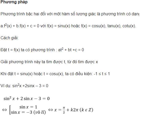 Các dạng bài tập phương trình lượng giác lớp 11 (ảnh 3)