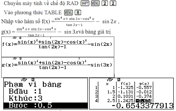 Cách bấm máy tính rút gọn biểu thức lượng giác (ảnh 2)