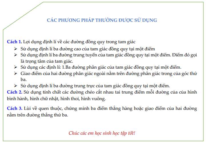 Cách chứng minh 3 đường thẳng đồng quy hay nhất