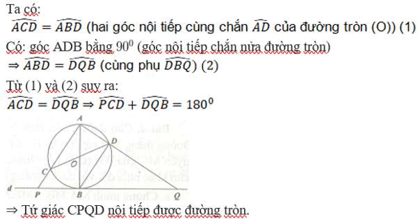 Cách chứng minh tứ giác nội tiếp đường tròn hay nhất (ảnh 2)