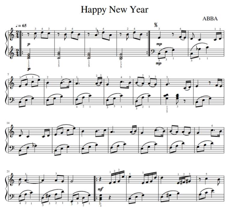 Cách chơi piano Happy New Year theo số (ảnh 2)