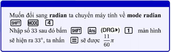 Cách đổi từ độ sang radian bằng máy tính fx570vn plus (ảnh 2)