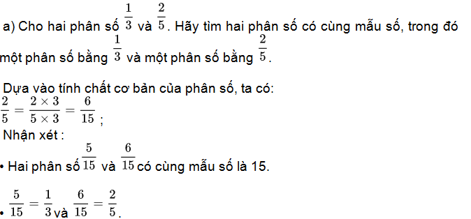 Cách giải bài tập quy đồng mẫu số lớp 4