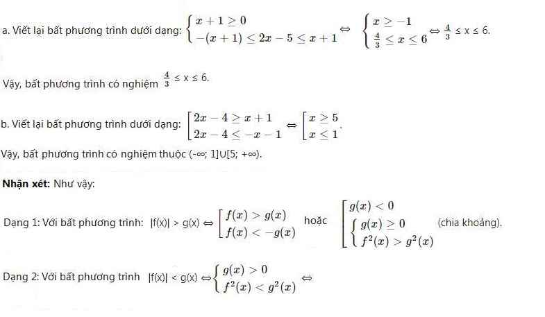 Cách giải bất phương trình chứa dấu giá trị tuyệt đối Toán 8 (ảnh 5)