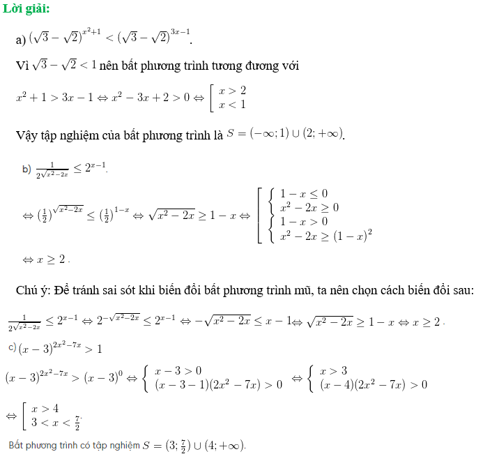 Cách giải bất phương trình lớp 12 hay nhất (ảnh 3)