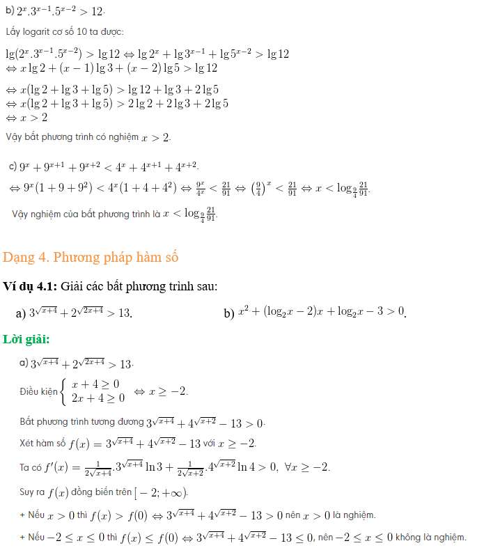 Cách giải bất phương trình lớp 12 hay nhất (ảnh 9)