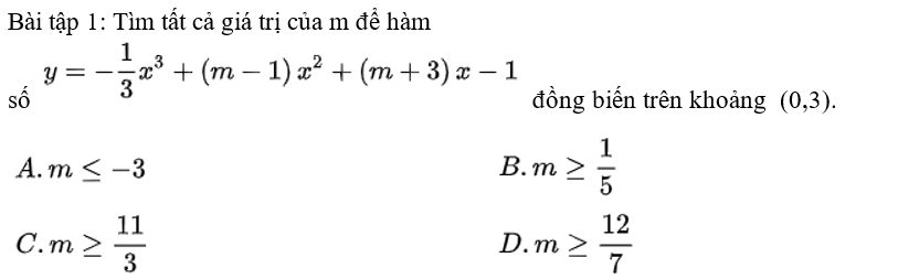 [CHUẨN NHẤT] Cách tìm m để hàm số đồng biến trên khoảng (ảnh 6)