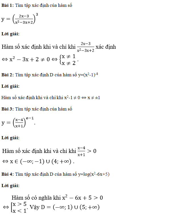 [CHUẨN NHẤT] Cách tìm tập xác định của hàm số mũ, lũy thừa, logarit (ảnh 8)