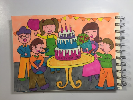 Cách vẽ bữa tiệc sinh nhật đơn giản nhất