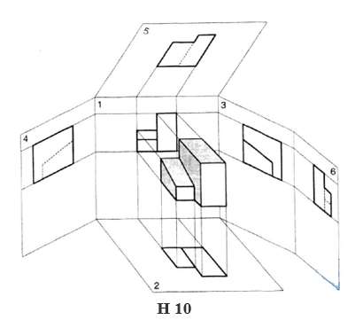Cách vẽ hình chiếu cạnh của hình chiếu đứng và hình chiếu bằng (ảnh 2)