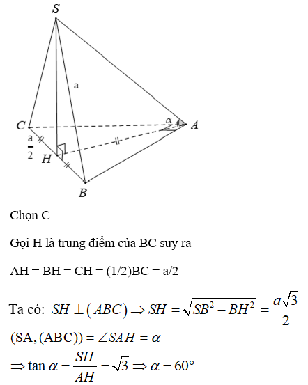 Cách xác định góc giữa đường thẳng và mặt phẳng hay nhất (ảnh 8)