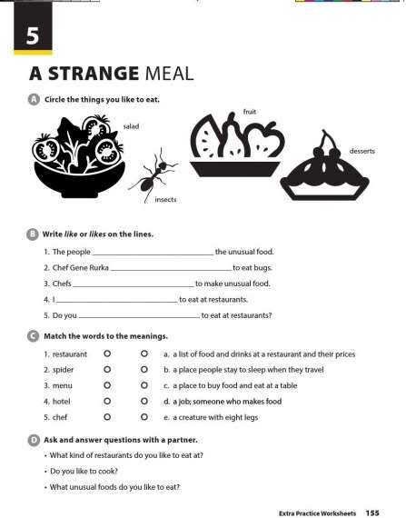 [Cánh diều] Giải Tiếng Anh 6 Unit 5: A strange meal