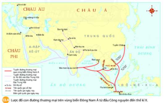 [Chân trời sáng tạo] Giải Lịch Sử 6 Bài 13: Giao lưu thương mại và văn hóa ở Đông Nam Á từ đầu Công nguyên đến thế kỉ X (ảnh 2)