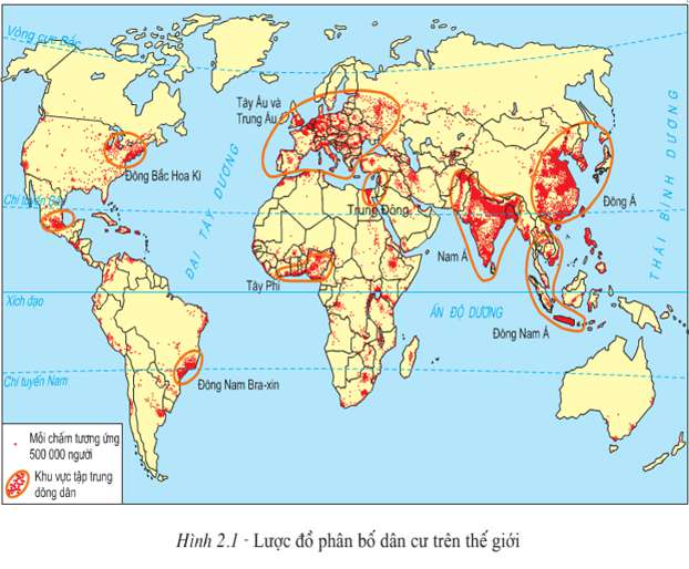 Châu lục tập trung dân cư đông đúc nhất thế giới là?