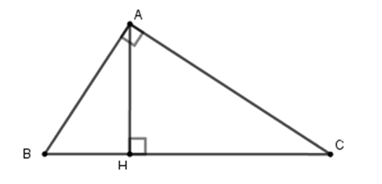 Cho tam giác ABC vuông tại A, đường cao AH. Tìm hệ thức đúng (ảnh 11)
