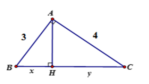 Cho tam giác ABC vuông tại A, đường cao AH. Tìm hệ thức đúng (ảnh 12)