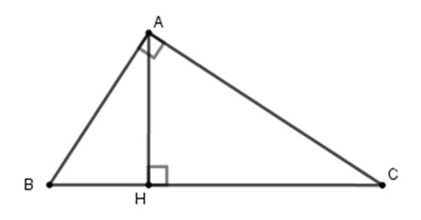 Cho tam giác ABC vuông tại A, đường cao AH. Tìm hệ thức đúng (ảnh 15)