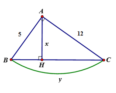 Cho tam giác ABC vuông tại A, đường cao AH. Tìm hệ thức đúng (ảnh 7)