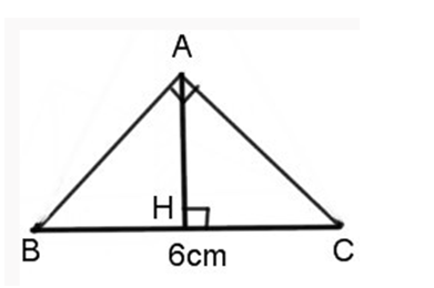 Cho tam giác cân ABC đỉnh A có BC = 6cm khi đó AB = (ảnh 2)