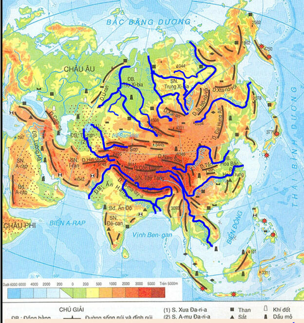 Chứng minh chế độ nước của sông ngòi châu Á khá phức tạp