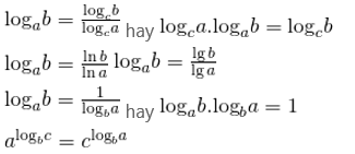 [ĐÚNG NHẤT] Công thức đổi cơ số logarit