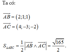 Công thức tính diện tích tam giác trong Oxyz hay nhất (ảnh 7)