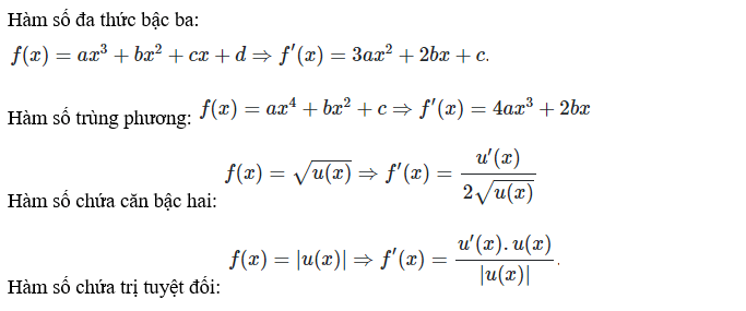 Công thức tính nhanh đạo hàm bậc 2 trên bậc 1 hay nhất (ảnh 4)