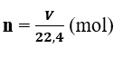 Công thức tính số mol theo thể tích