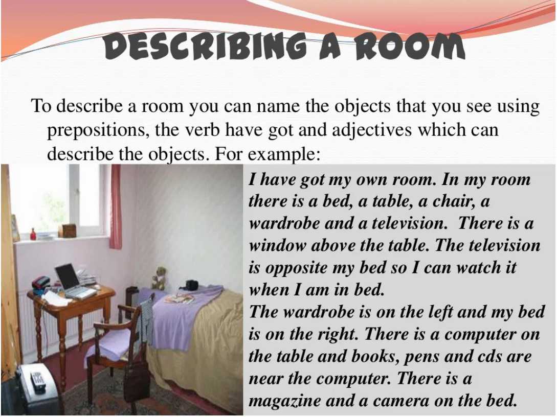 describing a room essay