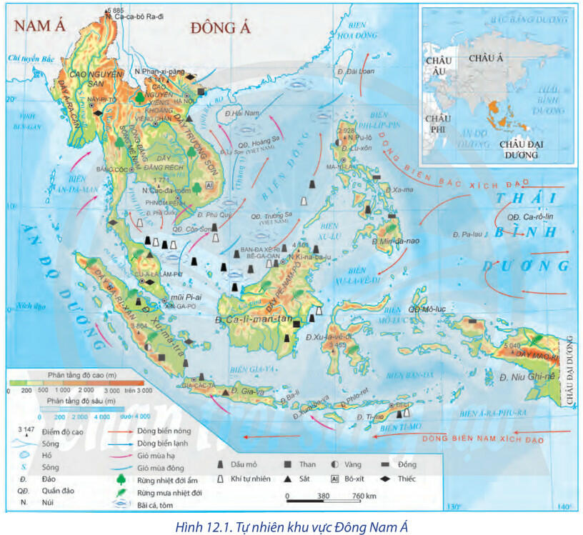 Soạn Địa lí 11 Chân trời sáng tạo Bài 12: Tự nhiên, dân cư, xã hội và kinh tế Đông Nam Á