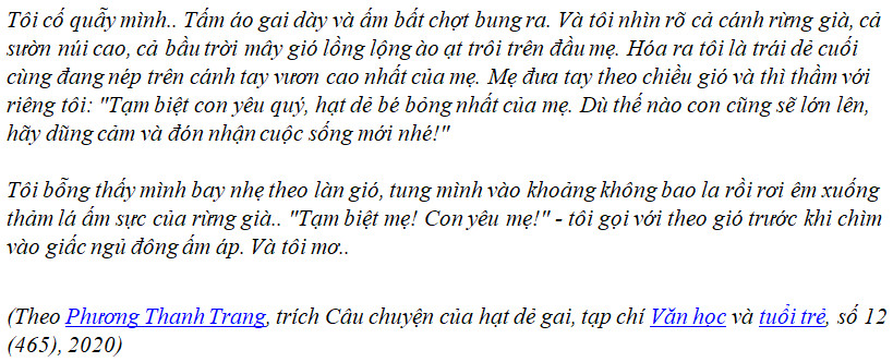 Đọc hiểu Câu chuyện của hạt dẻ gai - ảnh 2