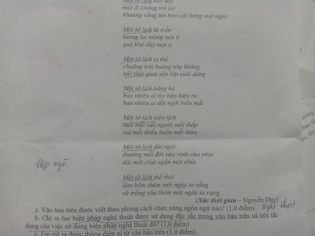 Đọc hiểu Xác thời gian (2 đề)