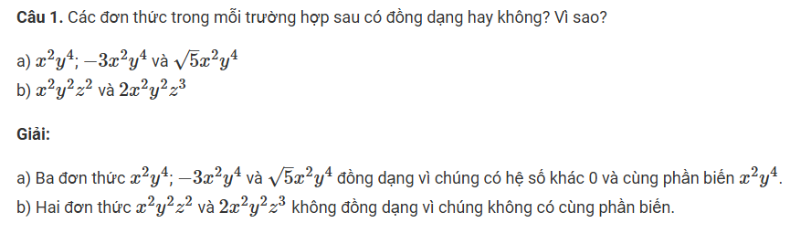 Các dạng bài tập về đơn thức hay nhất