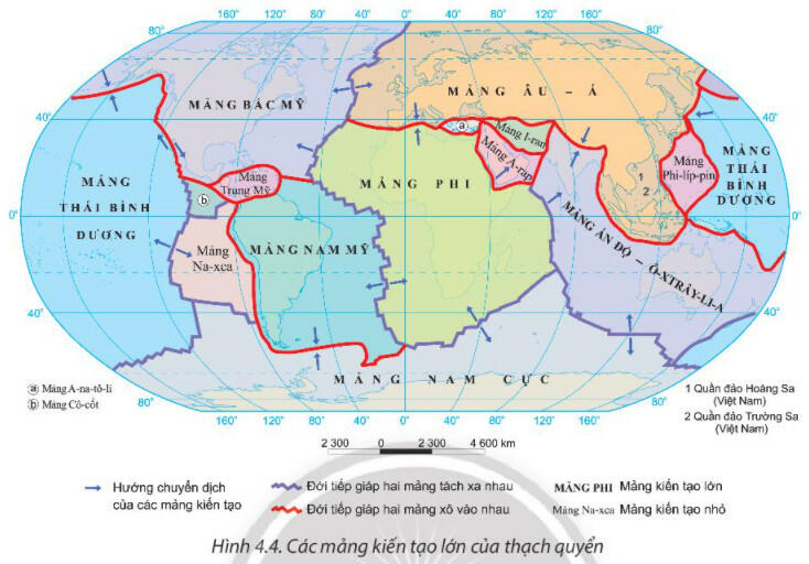 Dựa vào hình 4.4, hình 4.5 và thông tin trong bài, em hãy giải thích sự hình thành dãy núi Hi-ma-lay-a (Himalaya) và vành đai lửa Thái Bình Dương