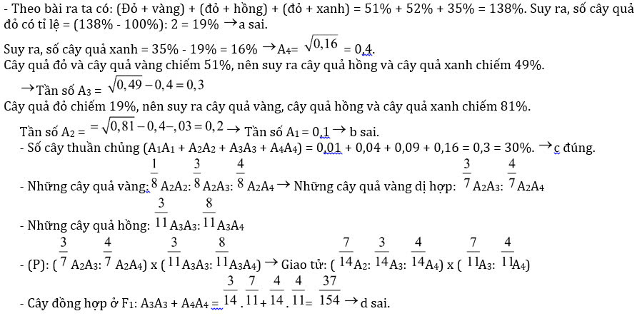 Đúng sai Sinh 12 Di truyền quần thể (ảnh 8)