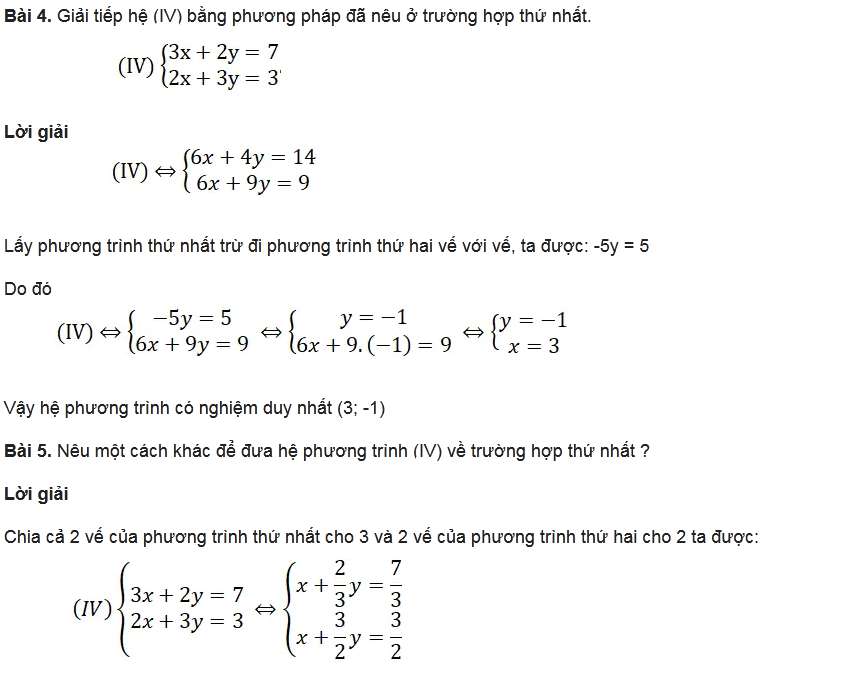 Giải hệ phương trình bằng phương pháp cộng đại số toán 9 (ảnh 3)