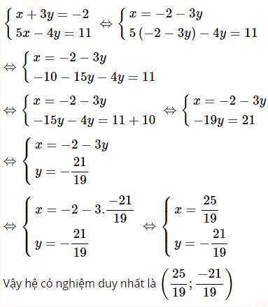 Giải hệ phương trình bằng phương pháp thế (ảnh 7)