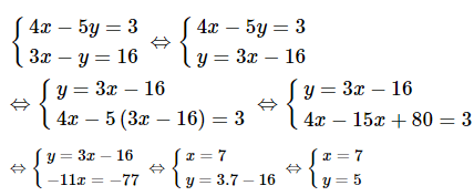 Giải hệ phương trình bằng phương pháp thế (ảnh 2)